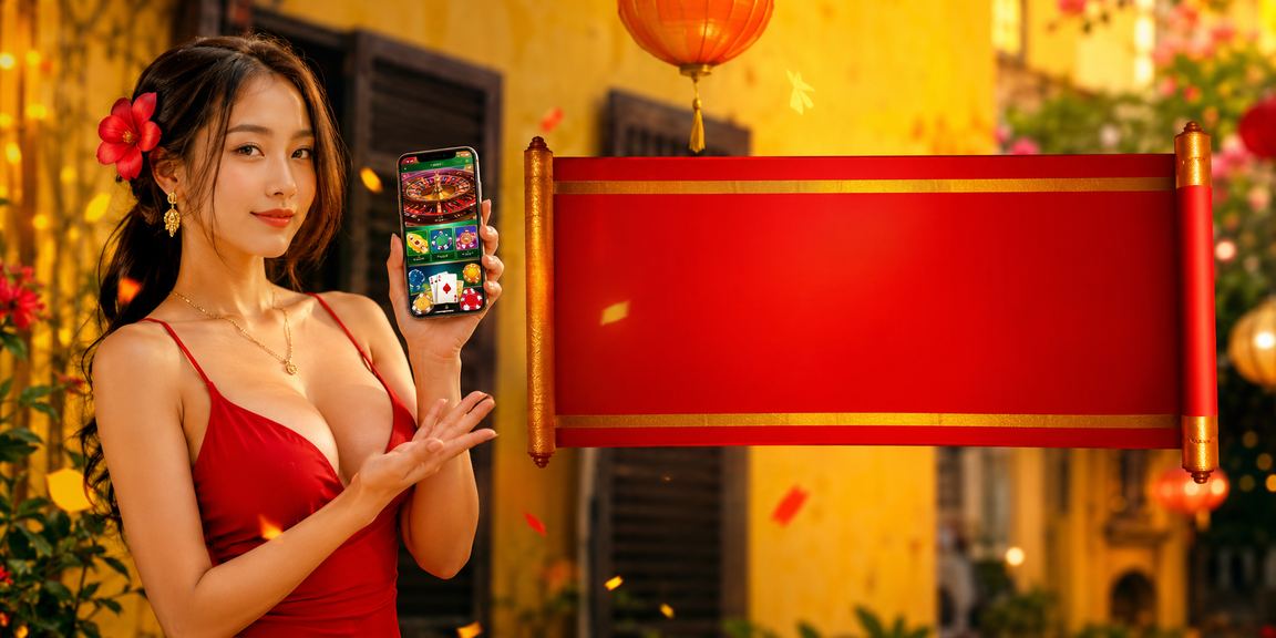 Người chơi trải nghiệm cá cược thể thao trên điện thoại di động trong lễ hội Hội An